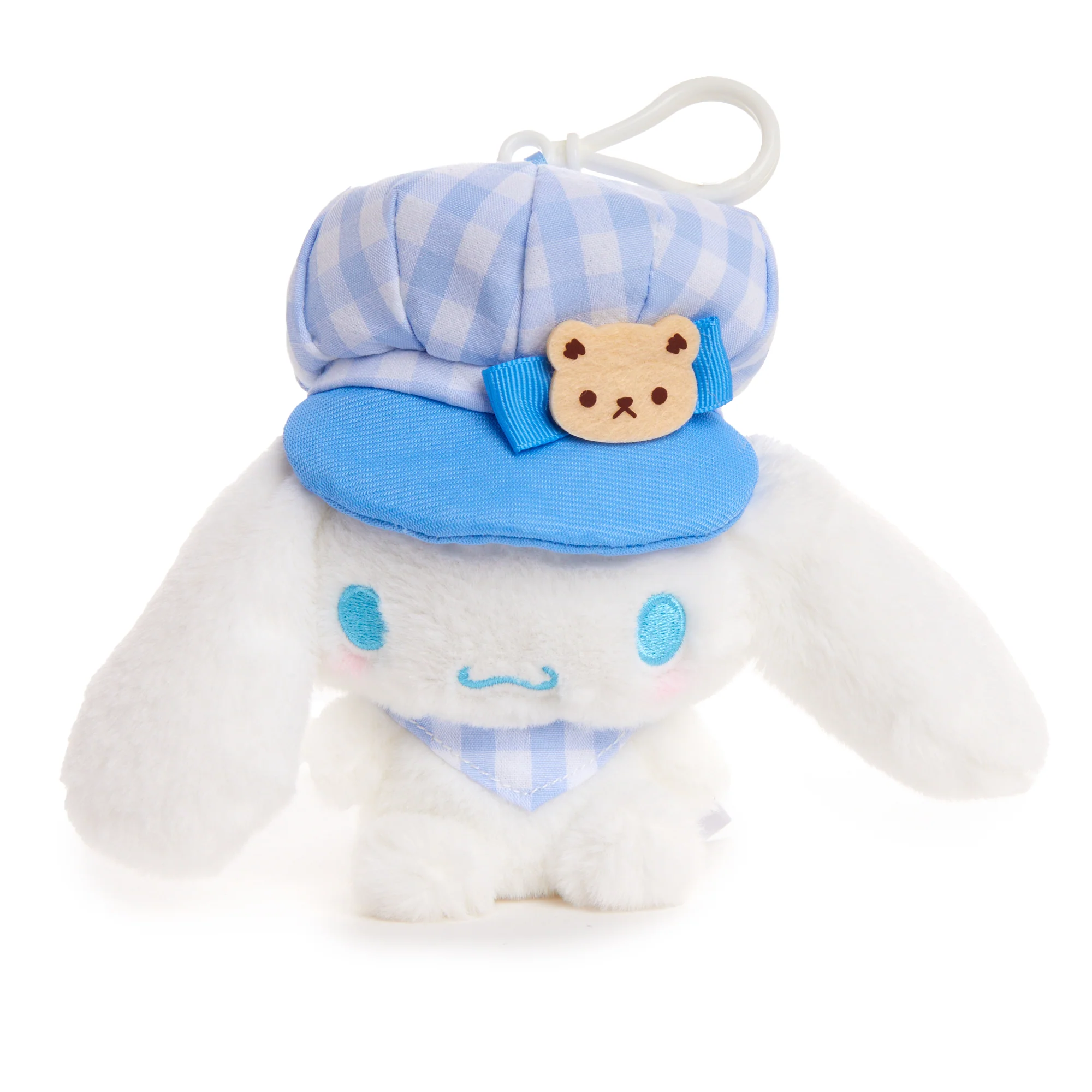Cinnamoroll Plush Mascot Clip (Gingham Cap Series) - Image 3
