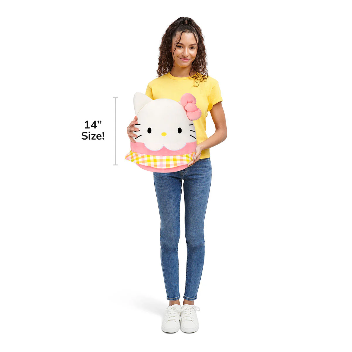 Hello Kitty 14" Gingham Skirt Squishmallows Plush - Image 5
