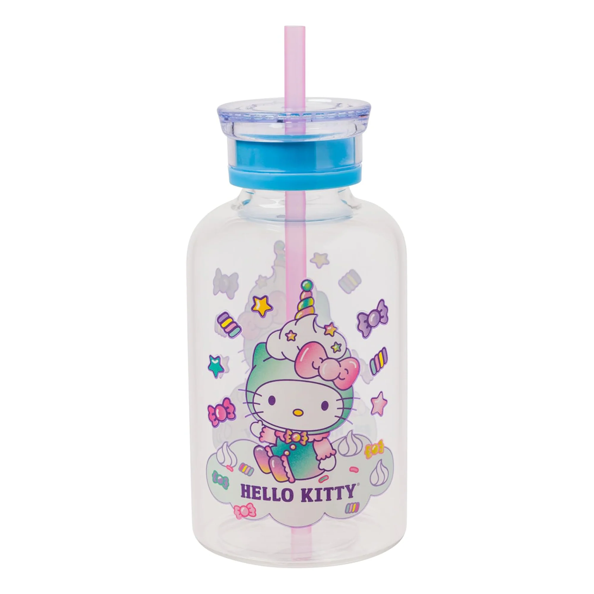 Hello Kitty 15oz Mini Milk Bottle Glass Tumbler