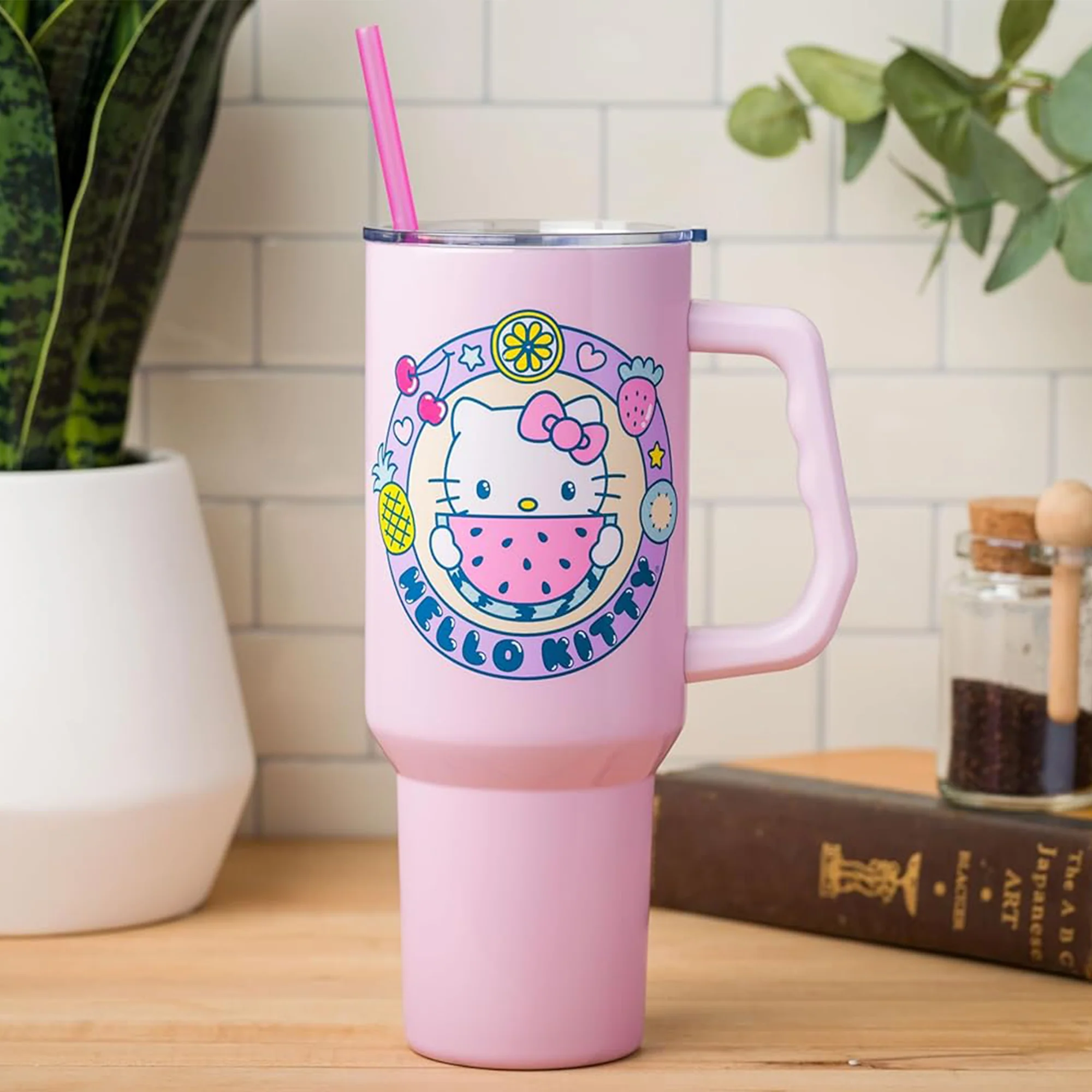 Hello Kitty 40oz Stainless Steel Travel Tumbler (Kawaii Fruit) - Image 2