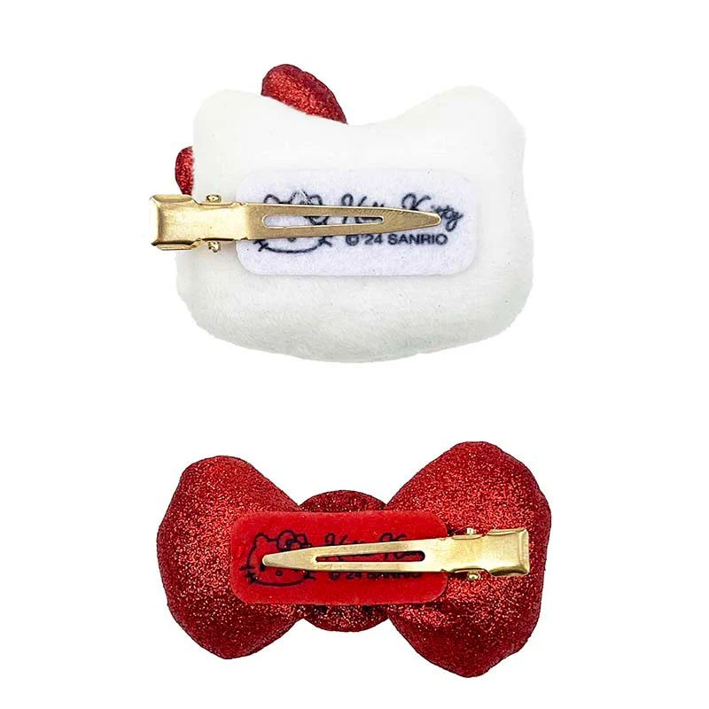 Hello Kitty 50th Anniv. Hair Clip Set (Metallic Bow Series) - Image 2