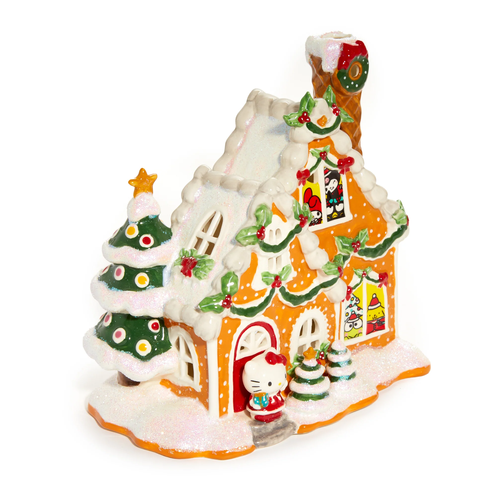 Hello Kitty and Friends Ceramic Gingerbread Candle House - Image 2