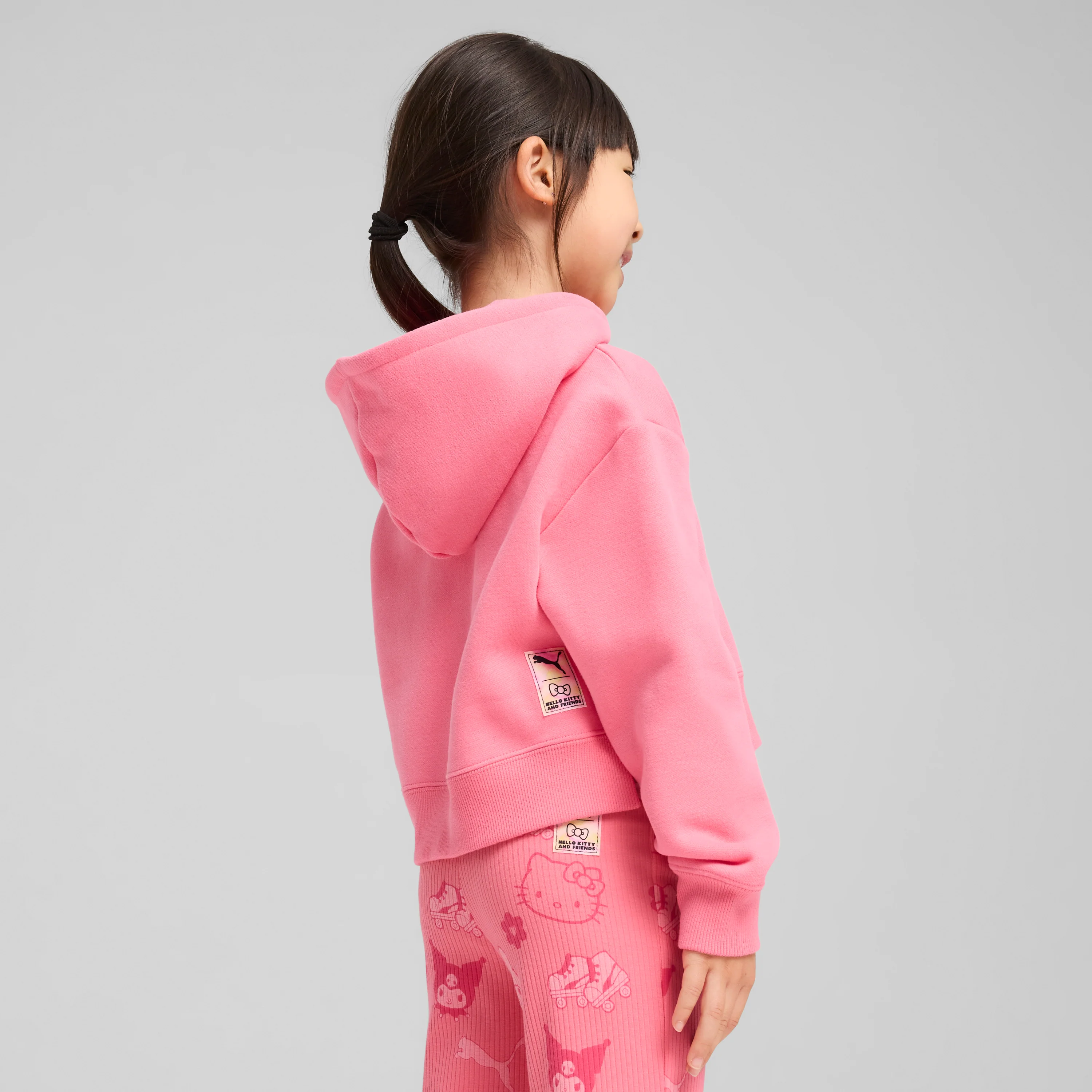Hello Kitty and Friends x PUMA Kids Relaxed Cropped Graphic Hoodie (Magic Rose) - Image 3