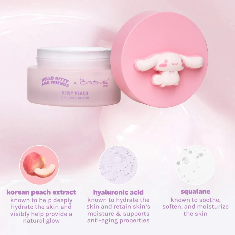 Hello Kitty and Friends x The Crème Shop Dewy Peach Enriched Cream - Image 3