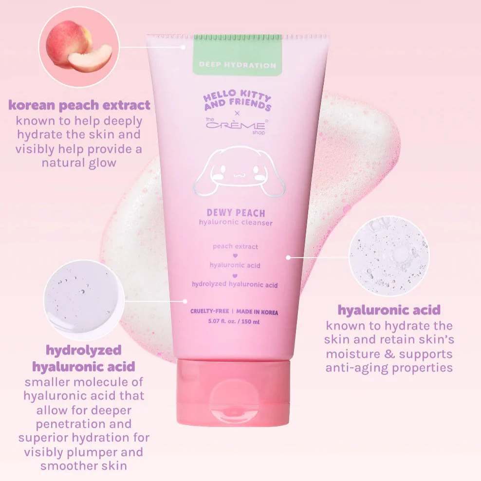 Hello Kitty and Friends x The Crème Shop Dewy Peach Hyaluronic Cleanser - Image 4