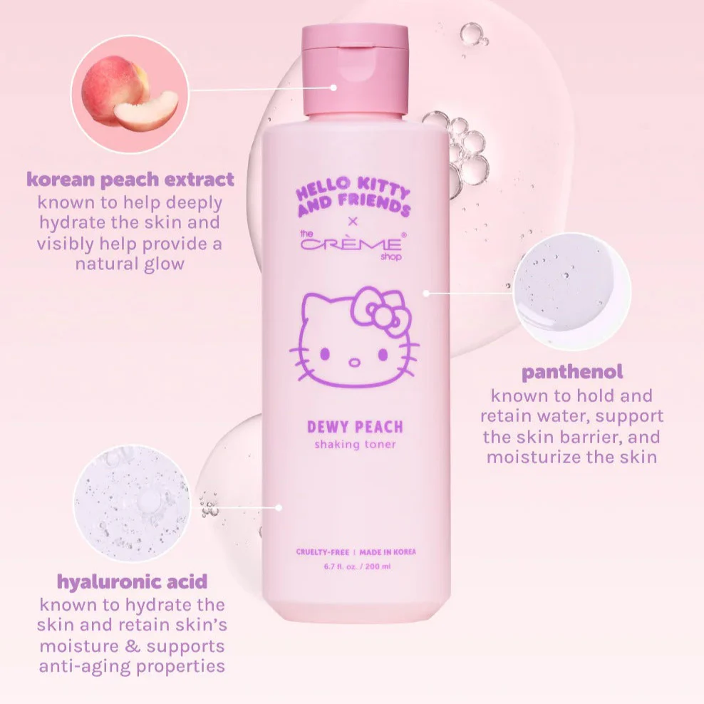 Hello Kitty and Friends x The Crème Shop Dewy Peach Shaking Toner - Image 5