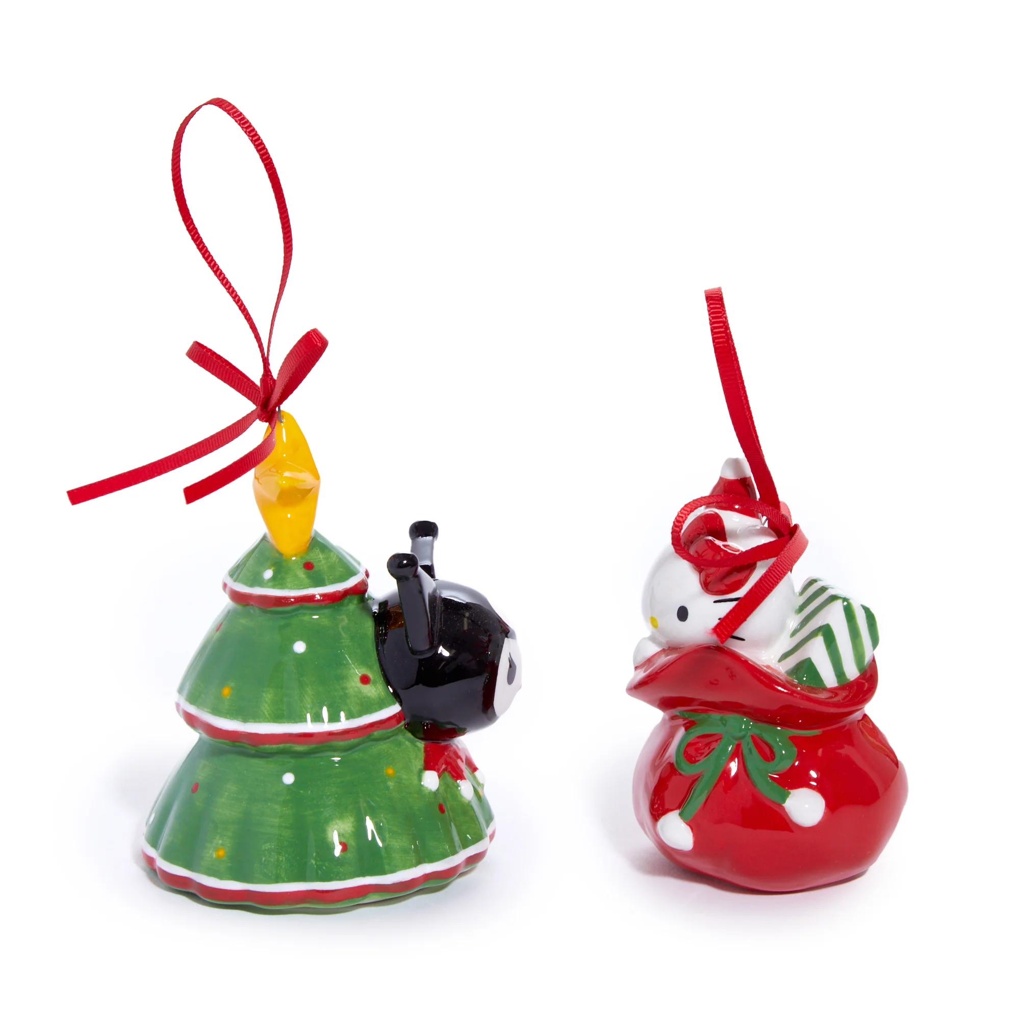 Hello Kitty and Kuromi 2-pc Holiday Ceramic Ornament Set (Red) - Image 6