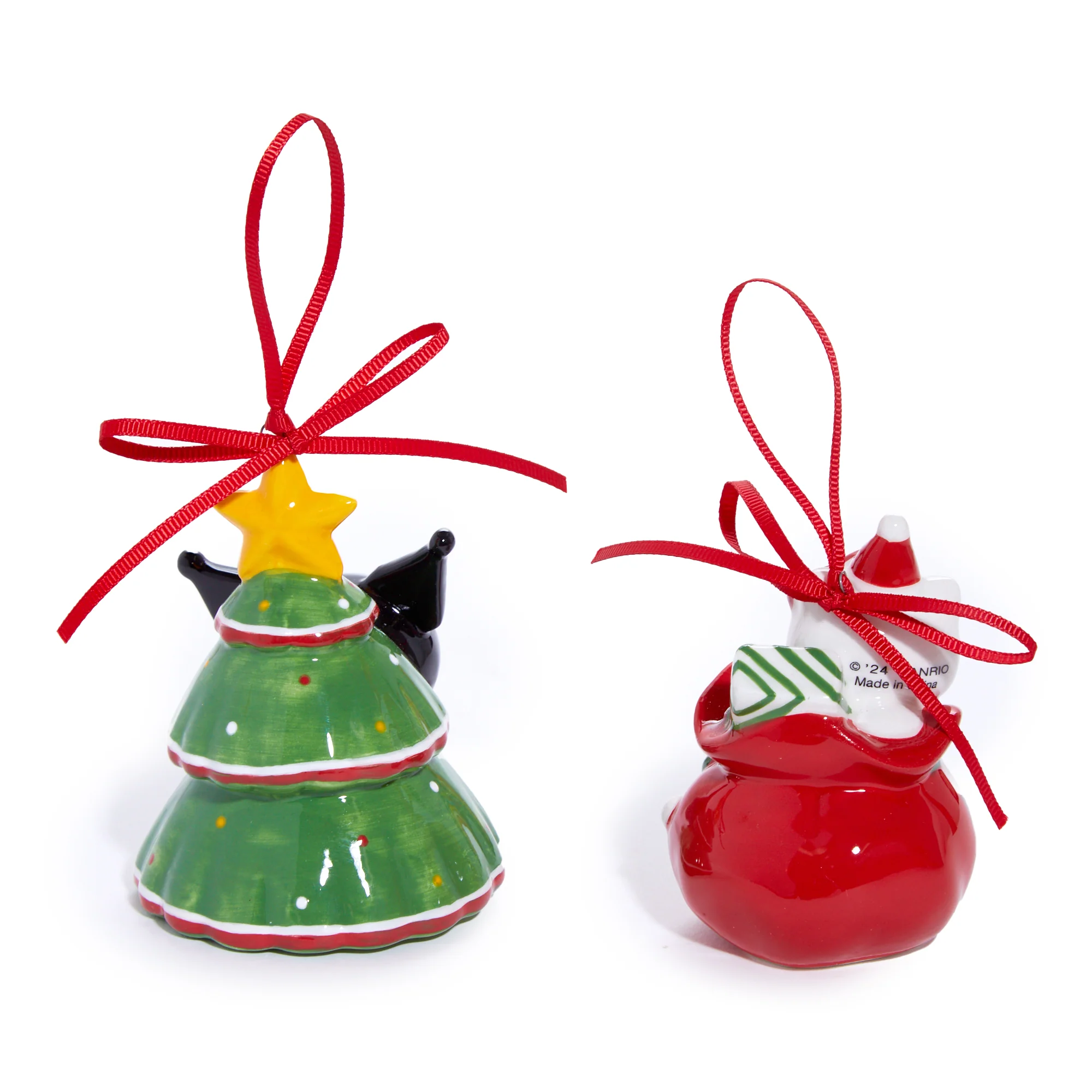 Hello Kitty and Kuromi 2-pc Holiday Ceramic Ornament Set (Red) - Image 7