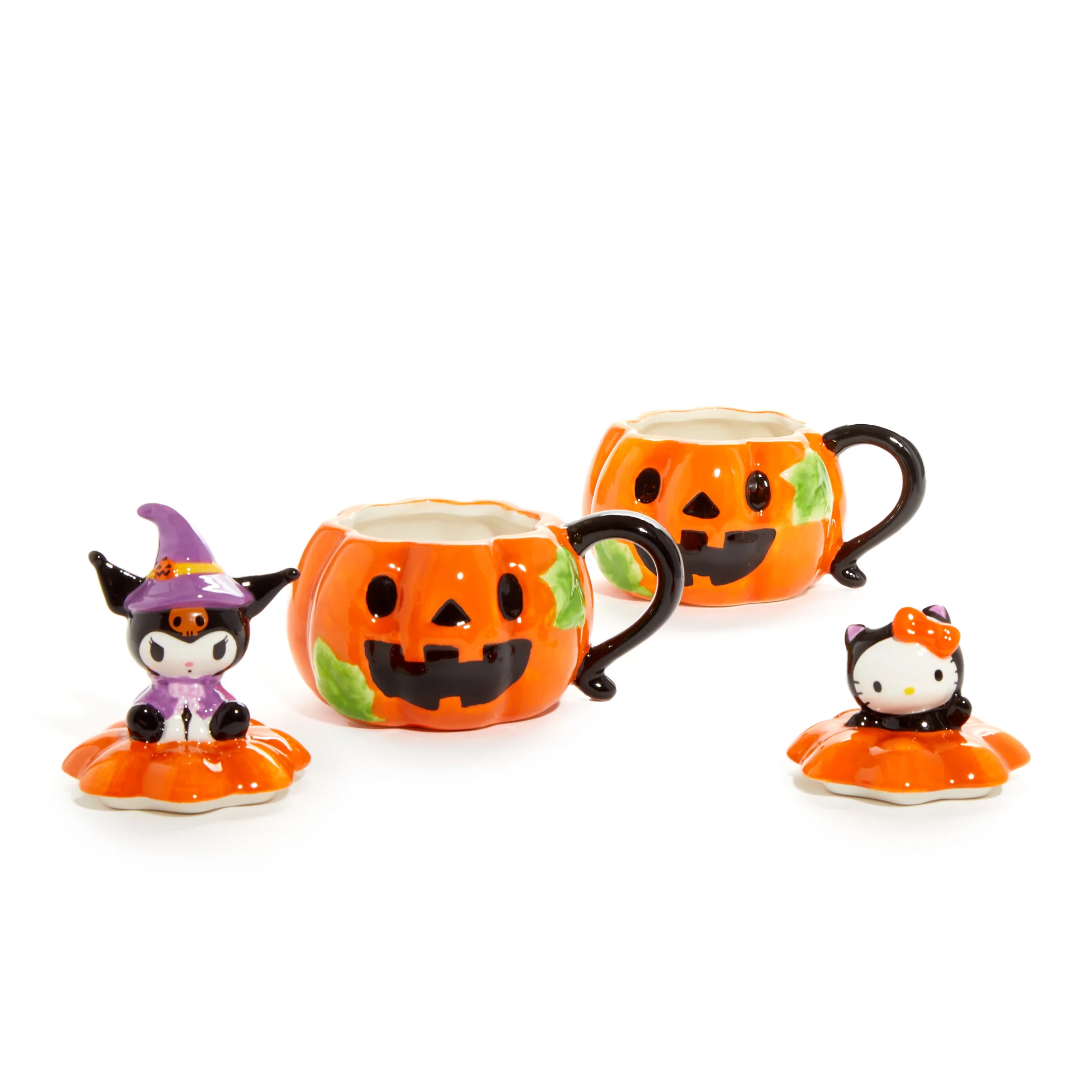 Hello Kitty and Kuromi Pumpkin Ceramic Mugs Gift Set - Image 2