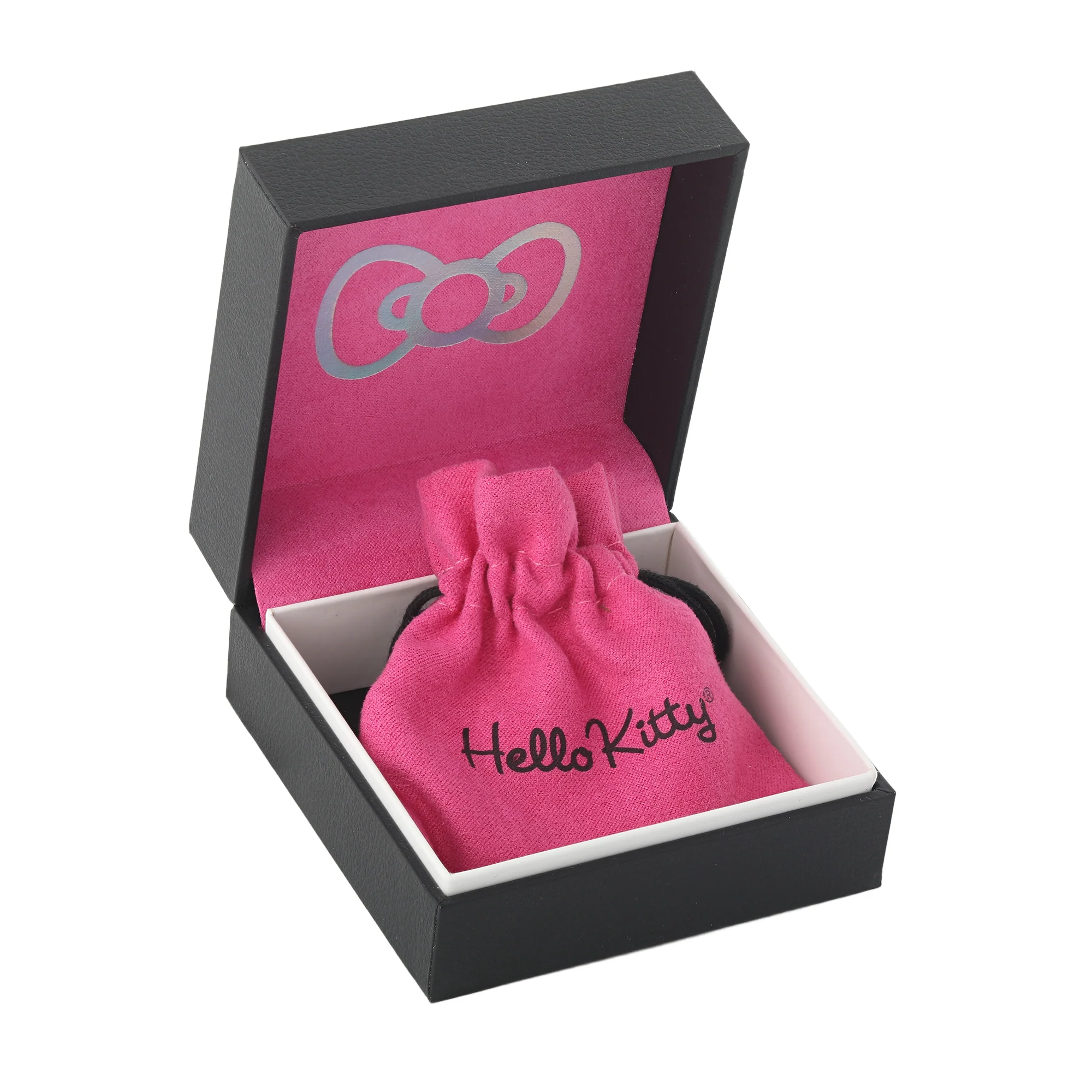 Hello Kitty Two-Tone Gold Plated Bow Tennis Bracelet (Pink & White Sapphire) - Image 8