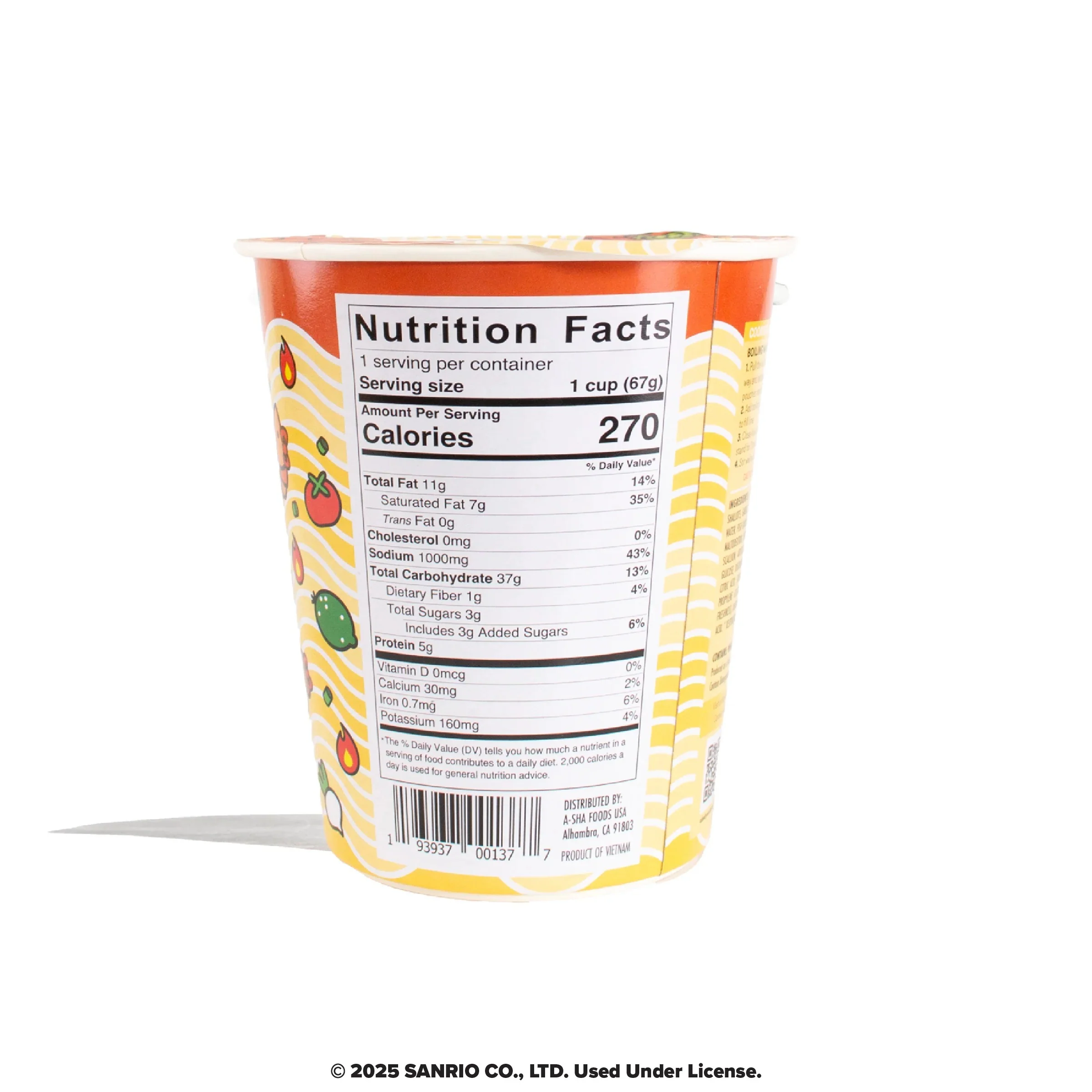 Hello Kitty x A-SHA Hot 'N Sour Noodle Soup (Single Cup) - Image 3