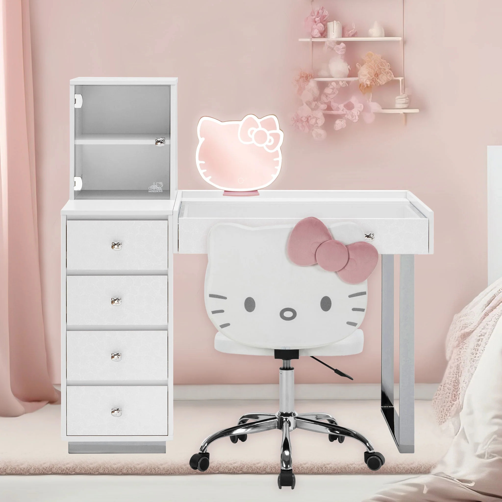 Hello Kitty x Impressions Vanity SlayStation Duet Vanity Desk - Image 3