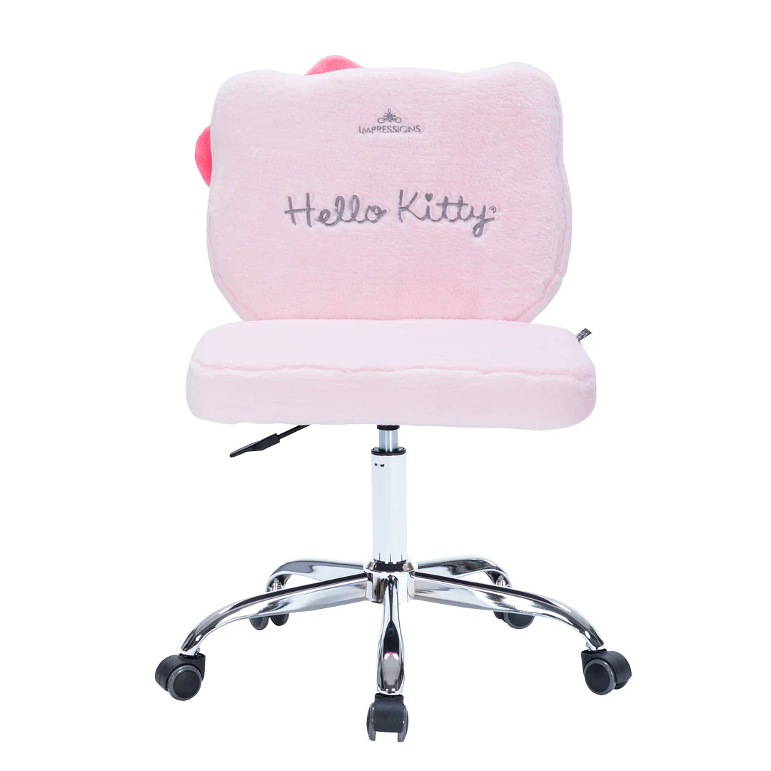 Hello Kitty x Impressions Vanity Teddy Fur Swivel Chair - Image 8