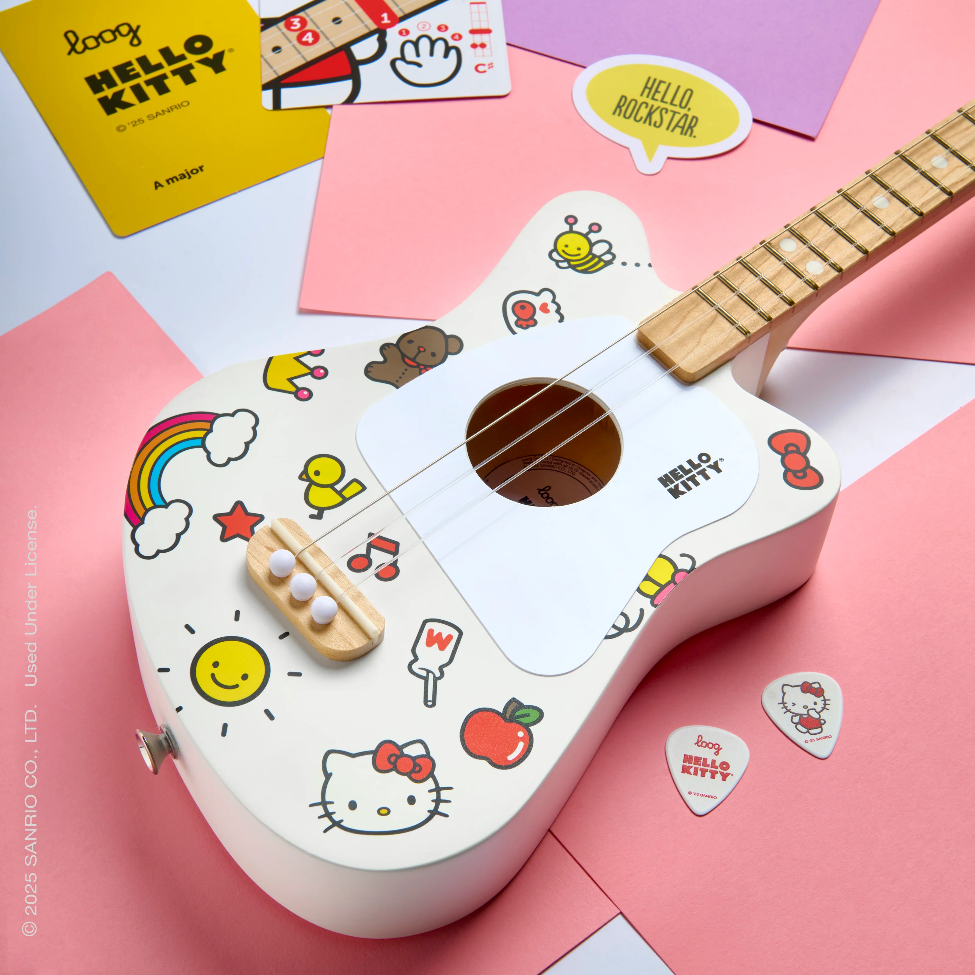 Hello Kitty x Loog Kids Mini Acoustic Guitar (White) - Image 4