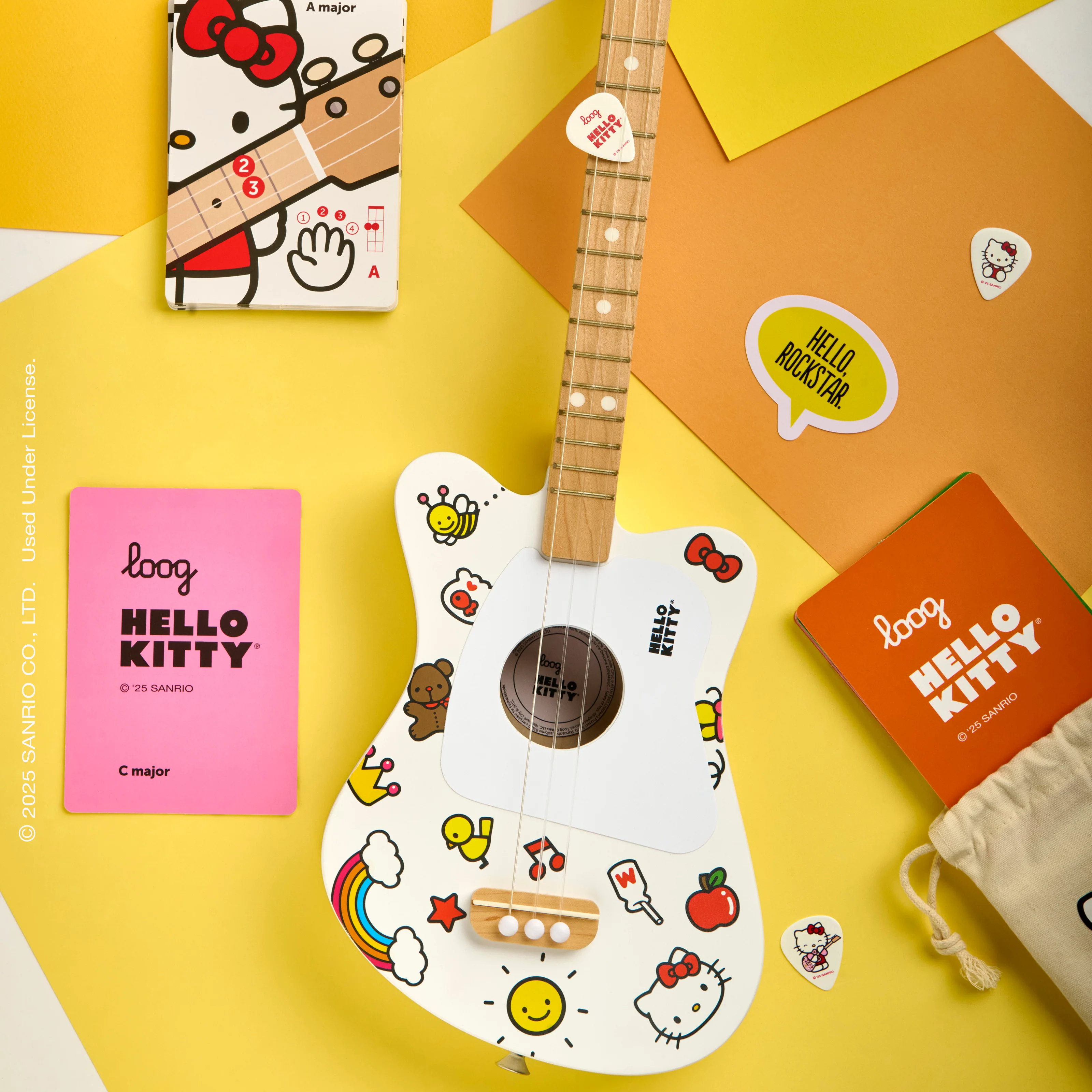 Hello Kitty x Loog Kids Mini Acoustic Guitar (White) - Image 6