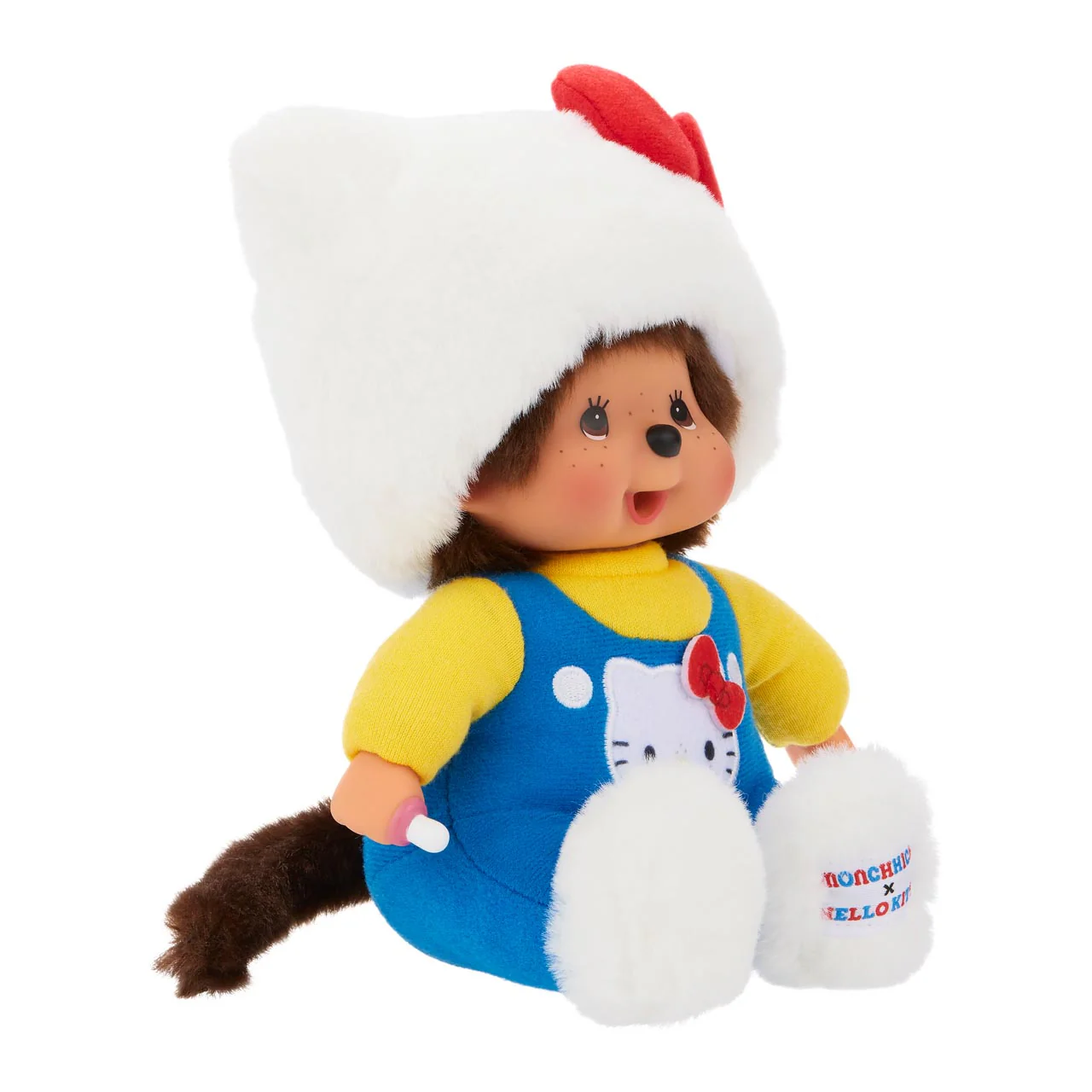 Hello Kitty x Monchhichi 7" Overalls Plush (Monchhichi) - Image 3