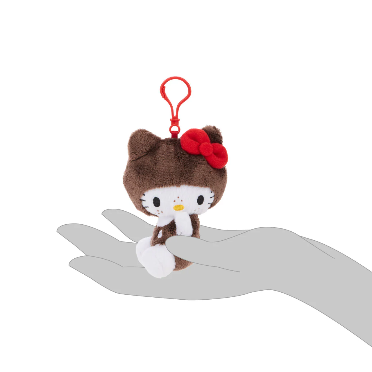Hello Kitty x Monchhichi Plush Mascot Clip (Hello Kitty) - Image 6