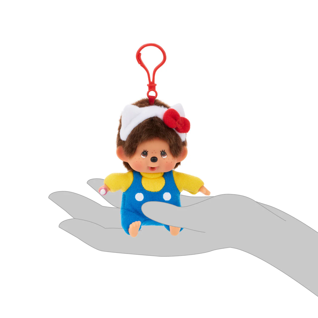 Hello Kitty x Monchhichi Plush Mascot Clip (Monchhichi) - Image 6