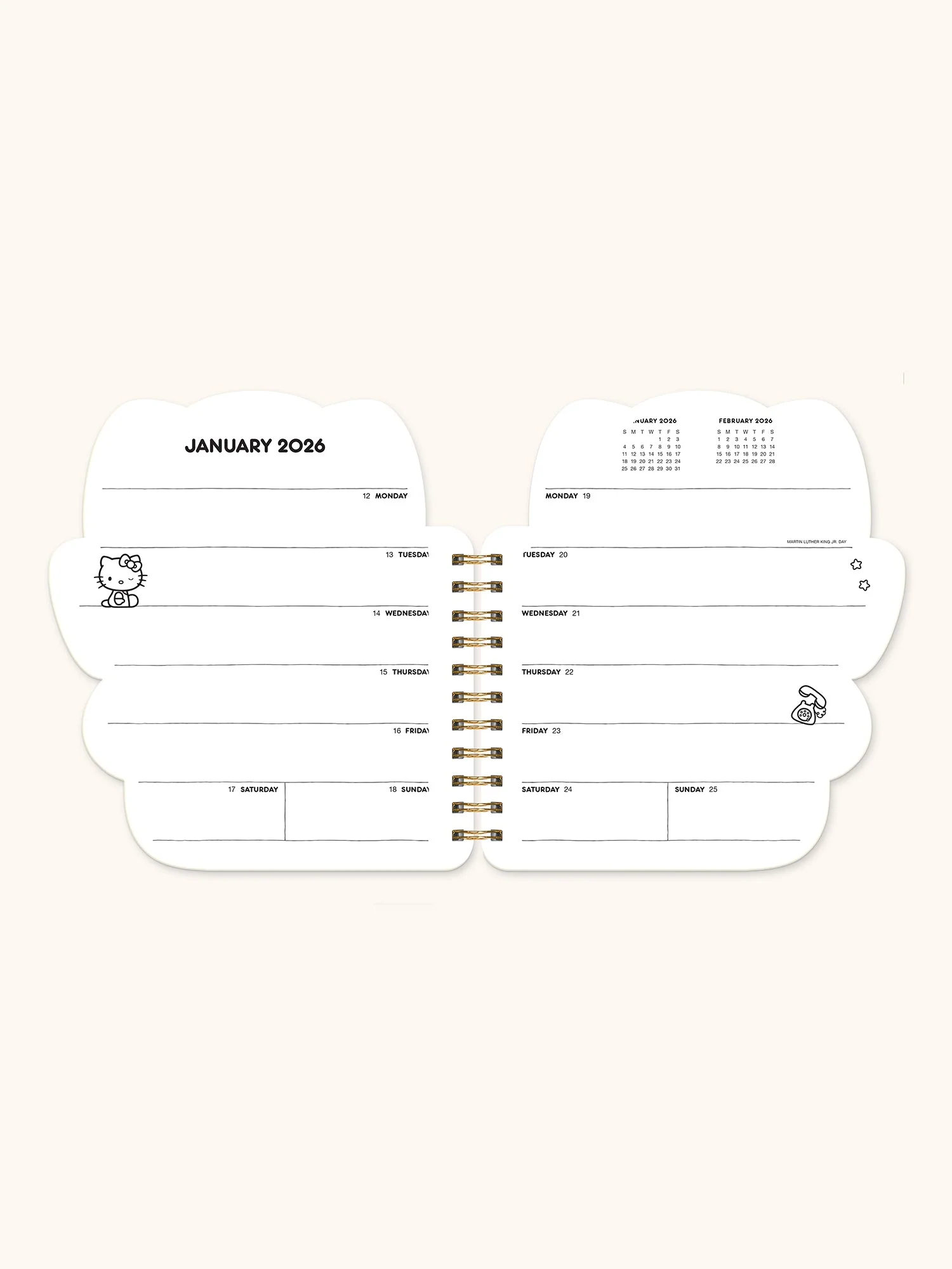 Hello Kitty x Studio Oh! 2026 Playful Pink Die-Cut Weekly Planner - Image 10