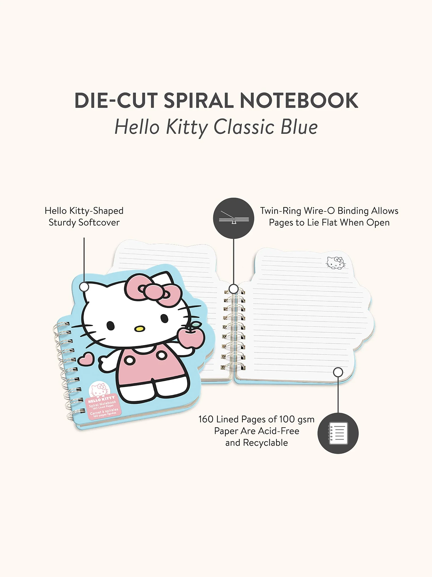 Hello Kitty x Studio Oh! Classic Blue Die-Cut Notebook - Image 6