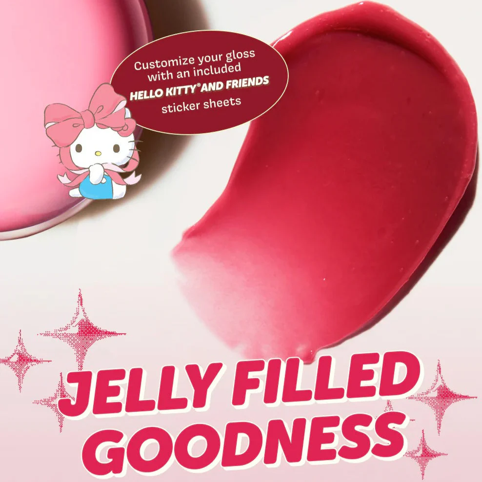 Hello Kitty x The Crème Shop Gloss Jelly Tinted Peptide Lip Glaze (Berry Cherry) - Image 2