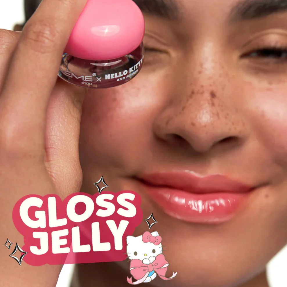 Hello Kitty x The Crème Shop Gloss Jelly Tinted Peptide Lip Glaze (Berry Cherry) - Image 3