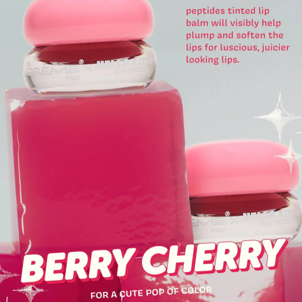 Hello Kitty x The Crème Shop Gloss Jelly Tinted Peptide Lip Glaze (Berry Cherry) - Image 4