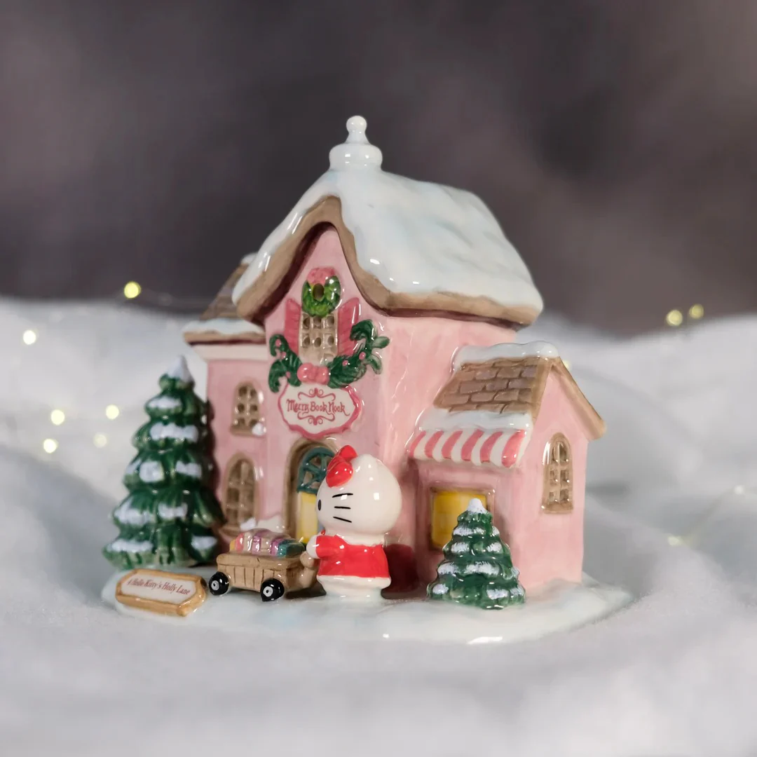 Hello Kitty's Merry Book Nook Ceramic Candle House - Image 3