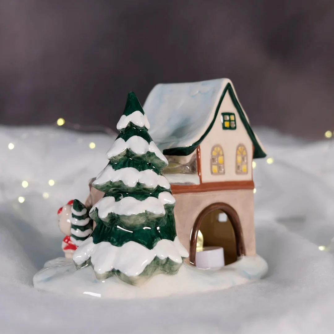 Keroppi's Pondside Pines Ceramic Candle House - Image 5