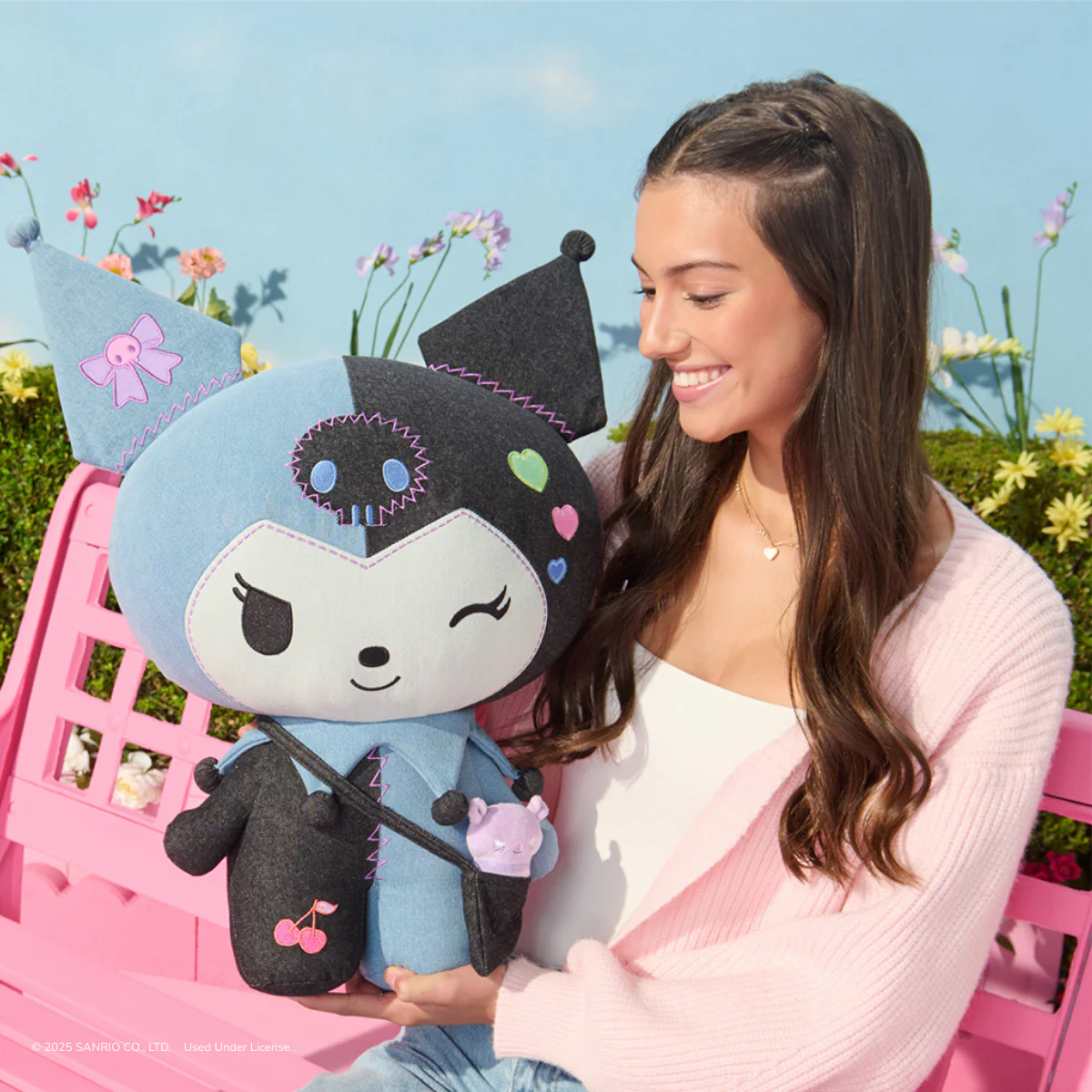 Kuromi 24" Ultra-Premier Denim Patchwork Plush (Limited Edition) - Image 2