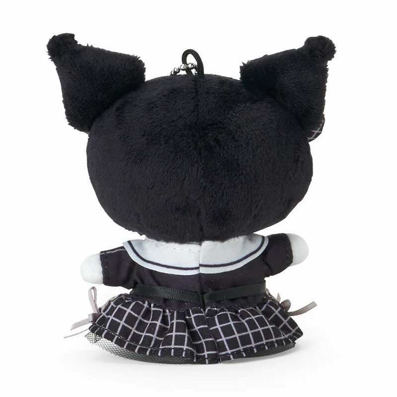 Kuromi Plush Mascot Keychain (Silver Houndstooth Series) - Image 2