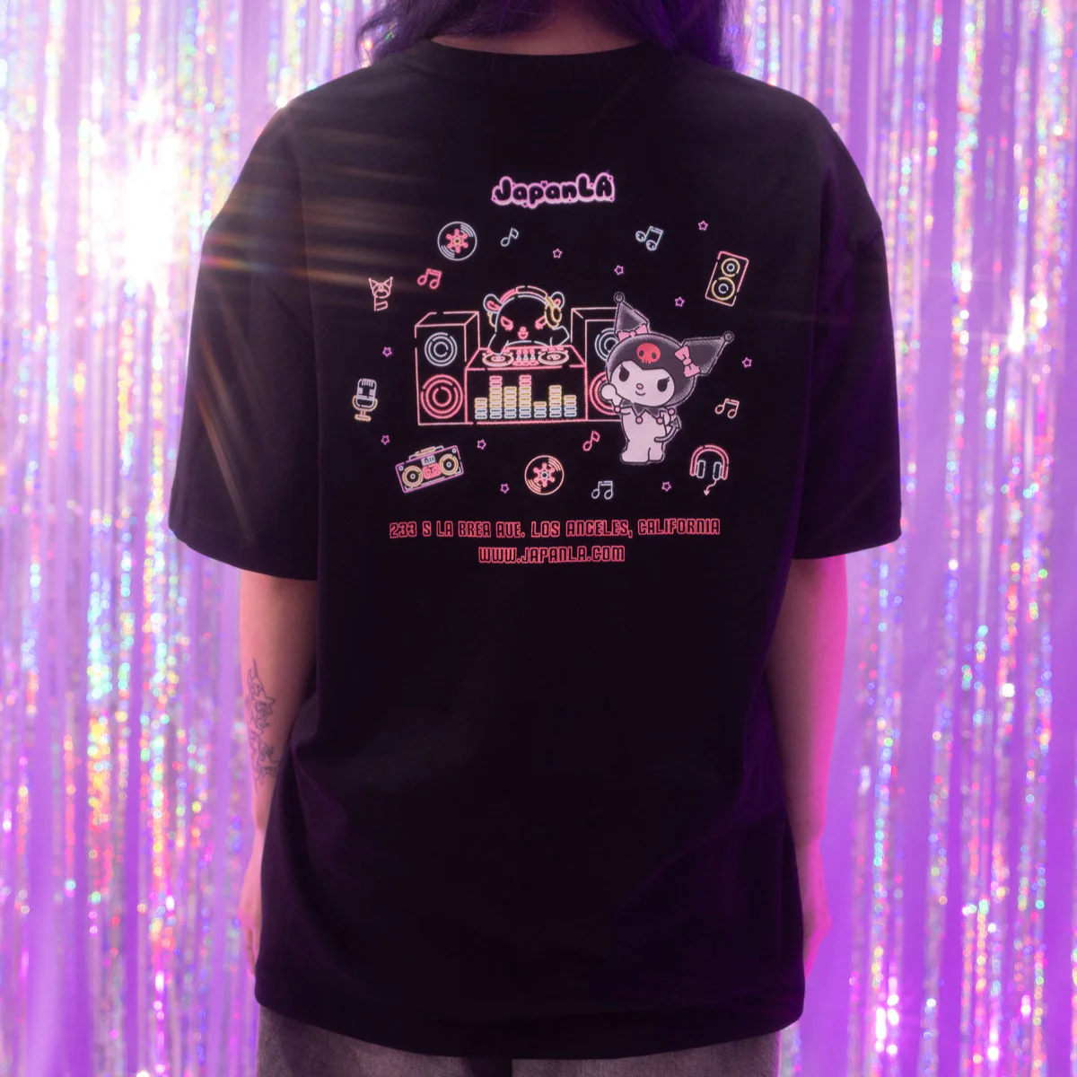 Kuromi x JapanLA Glow-In-The-Dark Anniversary Party Tee - Image 5