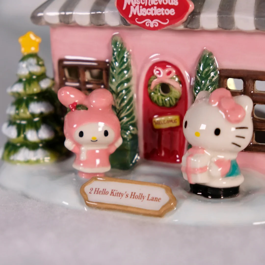 Kuromi's Mischievous Mistletoe Ceramic Candle House - Image 7