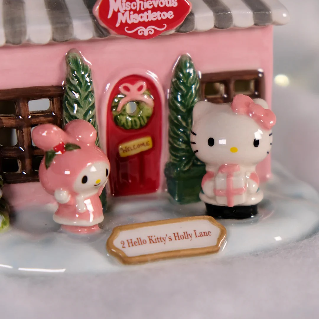 Kuromi's Mischievous Mistletoe Ceramic Candle House - Image 8