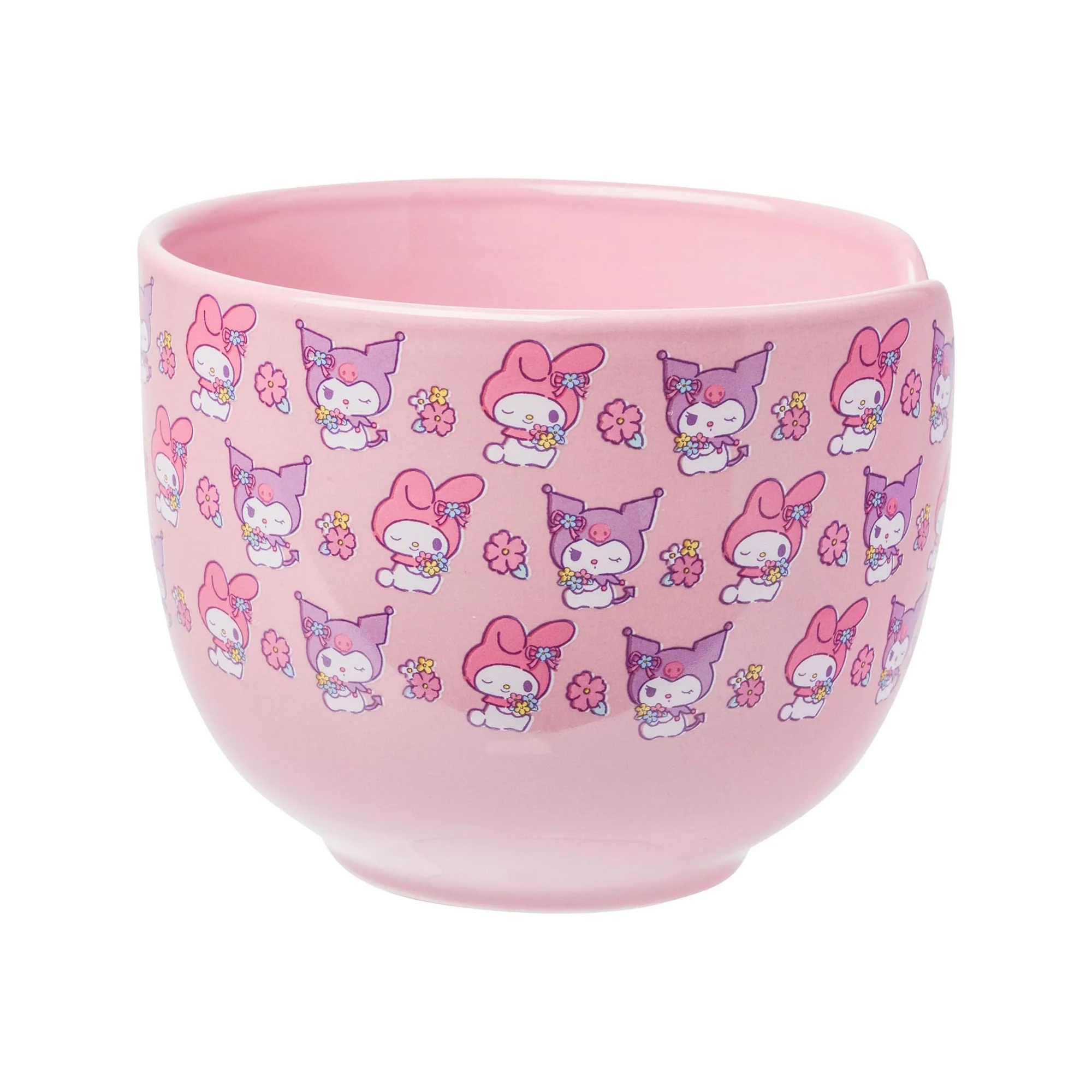My Melody & Kuromi Ceramic Ramen Bowl and Chopstick Set (Pastel Flowers) - Image 5