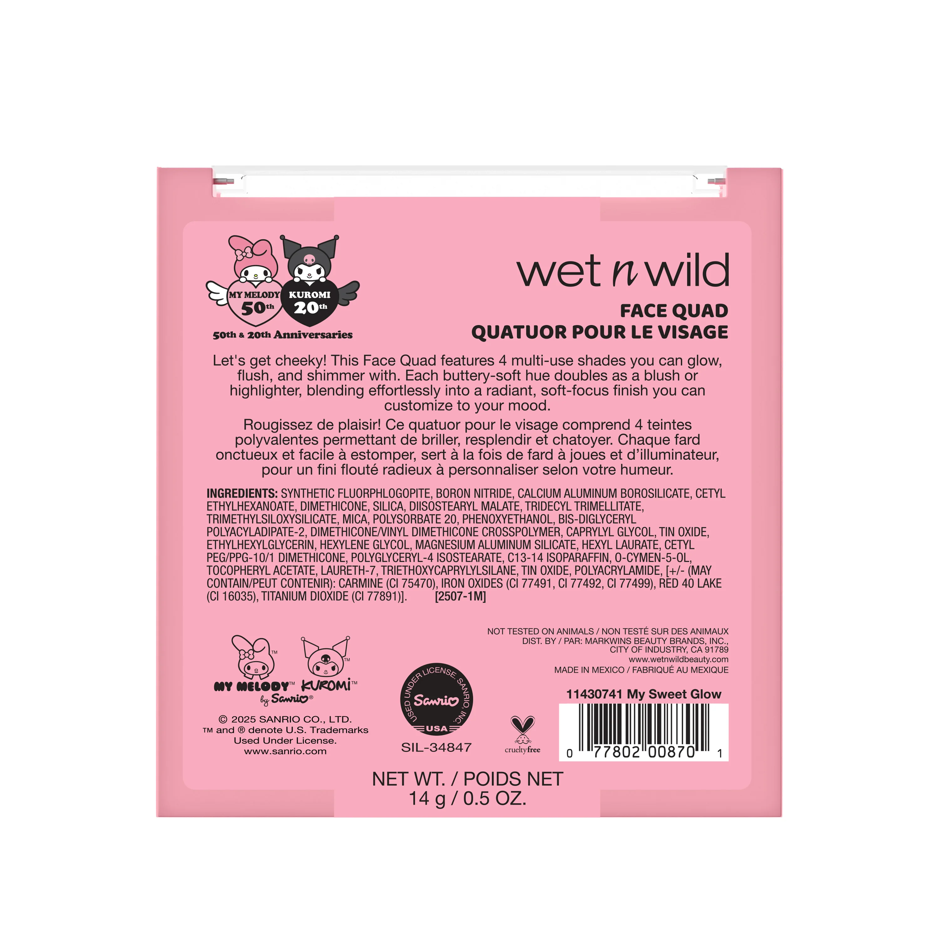 My Melody & Kuromi x Wet n Wild Face Quad (My Melody) - Image 5