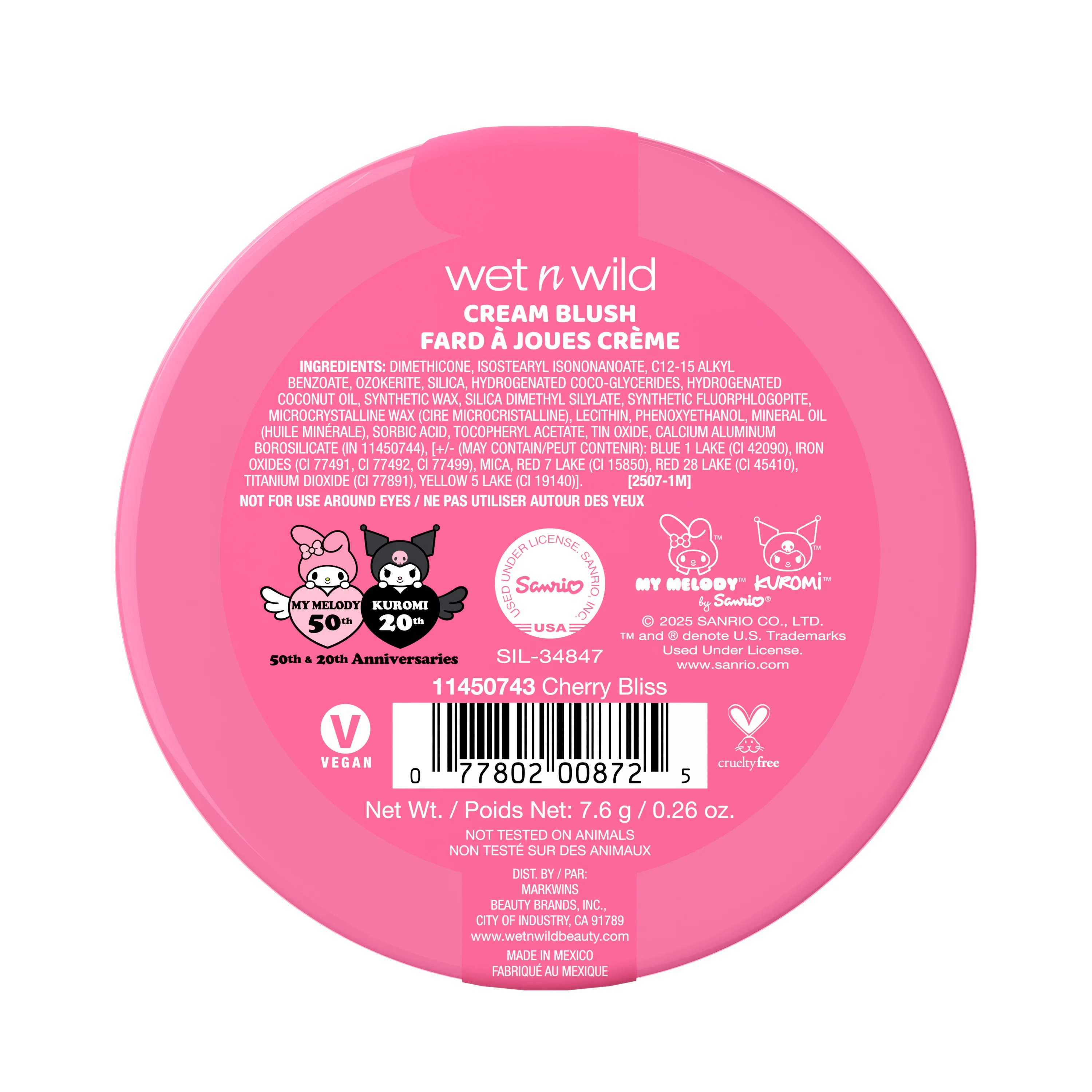 My Melody & Kuromi x Wet n Wild Swirl Cream Blush (My Melody) - Image 5