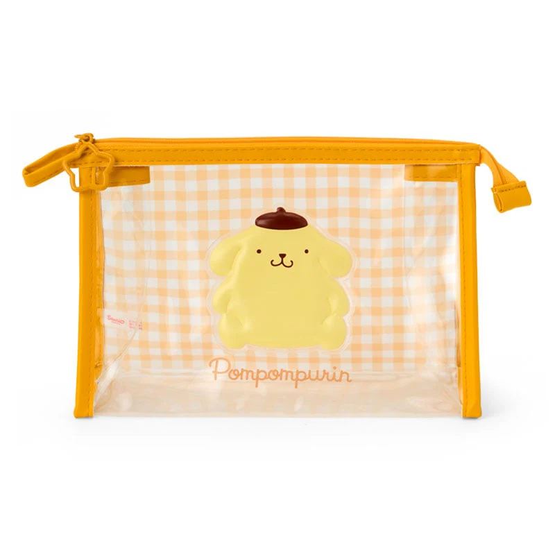 Pompompurin Clear Gingham Zipper Pouch