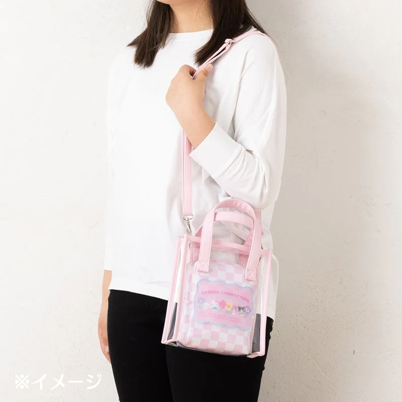 Sanrio Characters Clear Convertible Mini Tote (Pastel Check Series) - Image 2